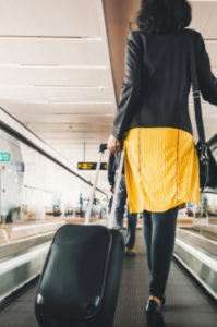 woman traveling in the airport