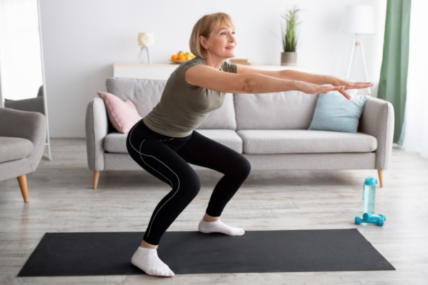 woman doing squats
