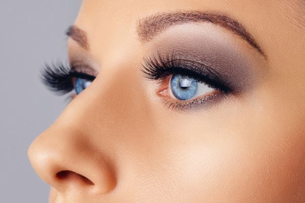 woman with long eyelashes